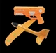 Игрушка для детей самолет из пенопласта с пистолетом катапультой для активных игр дома и на улице, Оранжевый - изображение 9