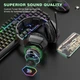 Геймерские игровые Bluetooth наушники Onikuma B100 с выдвижным микрофоном и LED подсветкой Black - изображение 7