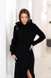 Теплое трикотажное платье миди с капюшоном Fashion 54/56 черный - изображение 2
