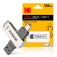 Флешка Kodak K273 USB 3.2 & Type-C OTG 128 GB Серебристый (1013-999-00) - изображение 6