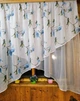 Фіранка арка кухонна коротка готова Стелла біла блакитна троянда 170*280 см - зображення 3