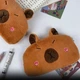 Пенал шкільний Капібара Capibara 2 пушистий плюш коричневий Angoo - изображение 3