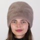 Женская норковая шапка Меховой Стиль Кубанка Камелия 54-60 Какао (076/B) - изображение 2