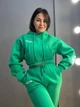 Костюм жіночий Quzen 493-497 укорочене худі з капюшоном MOOD брюки резинка фліс утеплений S зелений - зображення 5