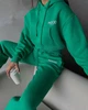 Костюм женский Quzen 493-497 укороченное худи с капюшоном MOOD брюки резинка утепленный M зеленый - изображение 8