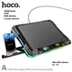 Охлаждающая подставка для ноутбука Hoco DH20 (2USB, 14"-19", 2200 об/мин., 7 углов наклона, RGB подсветка, 10 режимов, держатель для телефона) - Черный - изображение 1