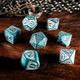 Zestaw kości Q-Workshop Viking Dice Kit Modern Mjolnir 7 elementów Szmaragdowe (5907699496501) - obraz 4