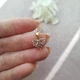 Кулон Хрустальное сердце розовое, 12х12,8 мм., 18К, цвет - золото - изображение 1