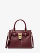 Женская сумка Michael Kors Hamilton Small Leather Satchel (бордовая) - изображение 1