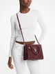 Женская сумка Michael Kors Hamilton Small Leather Satchel (бордовая) - изображение 3