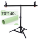 Комплект держатель фона + салатовый ПВХ Фон 70×140 см Profi-light - изображение 2