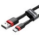 Кабель Baseus Cafule Type-C - USB 2м (3A) тканинний для зарядки і передачі даних Black-Red (CATKLF-CG1) - зображення 2