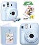 Набор Fujifilm INSTAX Mini 12 Pastel Blue голубая фотокамера мгновенной печати / картриджи / фотобумага 20 фото / чехол прозрачный / альбом 64 фото / подарочная упаковка - изображение 1