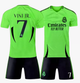 Форма футбольная детская Vini jr. №7 Реал Мадрид (Real Madrid) 2025, р.28 рост- 150-155 (салатова) - изображение 2