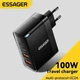 Сетевое зарядное устройство Essager 100W GaN 4 Travel Charger 2 Type-C + 2 Type-A Black (ES-CD37) - изображение 2