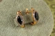 Серьги Xuping Jewelry маркиз с черным камнем в ободке 1,5 см золотистые - изображение 2