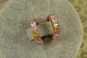 Сережки кільця Хuping Jewelry з крупними різнокольоровими каменями 1,5 см золотисті - зображення 1