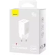 Блок живлення Швидка зарядка Мережевий зарядний пристрій Baseus Baseus GaN5 Pro Fast Charger C+C 40W EU White для iPhone iPad Samsung Lenovo Xiaomi Macbook - зображення 5