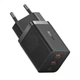 Блок живлення Швидка зарядка Мережевий зарядний пристрій Baseus GaN5 Pro Fast Charger C+C 40W EU Black для iPhone iPad Samsung Lenovo Xiaomi Macbook - зображення 4