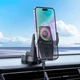 Тримач HOCO Traveler infrared RGB wireless fast charging Car holder (center console) HW27 |15W| black - зображення 4