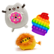 Комплект Мягкая игрушка Pusheen cat Кот c пончиком 15х12см Пушин Кэт Лев 10х7см и Pop It Мороженое n-12414 - изображение 1