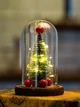 Ночник Новогодняя елка в стеклянной колбе с Led подсветкой и шарами на подставке - изображение 1