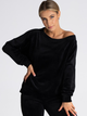 Bluza damska bez kaptura welurowa Figl M968 S/M Czarna (5902982021446) - obraz 5