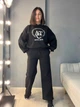 Свитшот женский OLIVIA 2479 широкий оверсайз утепленный вышивка рисунок one size черный - изображение 6