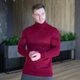 Мужской Гольф Pobedov Axelrod из шерсти / Теплый Свитер под горло темно-красный размер 2XL - изображение 5