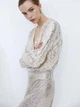 Боди-блузка женская H&M 061199877 M Светло-бежевый/Паетки (6666000341273) - изображение 1