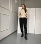 Штаны джоггеры Мом комфортные на флисе теплые Ballet Grace 464 свободные Черный XL - изображение 3