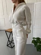 Костюм женский теплый прогулочный ULTRA Ballet Grace (бомбер со змейкой и брюки палаццо) тринитка флис Молочный XS - изображение 2
