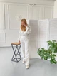 Костюм женский теплый прогулочный ULTRA Ballet Grace (бомбер со змейкой и брюки палаццо) тринитка флис Молочный XS - изображение 5