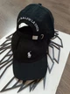 Кепка Бейсболка Мужская Женская Polo Ralph Lauren с тканевым ремешком черная с белым лого - изображение 1