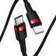 Кабель BASEUS Cafule Data Cable Type-C to Lightning PD 18W 1м Black/Red (CATLKLF-91) - зображення 5