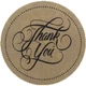 Етикетка коричнева кругла "Thank you". Упаковка 50 шт., діаметр 50мм Упаковочка # 3907 - изображение 1