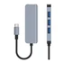Перехідник обладнання Lucom USB Type-C-3.0Ax4 (HUB) Pas Aluminum срібний(62.09.8453) - зображення 2
