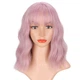Парик AISI волнистые волосы с челкой 35 см розовый WS751 pink - изображение 2
