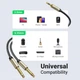 Аудіо кабель UGREEN AUX 3.5mm TRS to Dual 6.35mm TS Audio Cable 1m Grey (UGR-10613) - зображення 7
