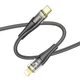 Кабель Hoco U121 з індикатором Type-C to Lightning PD 27W 1.2m black - зображення 4