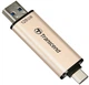 Флеш память USB Transcend JetFlash 930C 128GB USB 3.2 Gen1 + Type-C Gold-Black (TS128GJF930C) - изображение 2