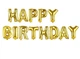 Фольгированная гирлянда-надпись золото Happy Birthday 40 см 13256 - изображение 1
