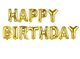 Фольгированная гирлянда-надпись золото Happy Birthday 40 см 13256 - изображение 2