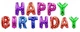 Фольгированная гирлянда-надпись Happy Birthday разноцветные с сердечками 40 см 13258 - изображение 2