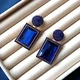 Серьги бижутерия Большие камни Accessories Синие - изображение 1