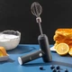Портативний бездротовий ручний міксер на акумуляторі 2000мАг від USB/вінчик для збивання (чорний) - зображення 1