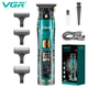 Тример акумуляторний Professional VGR V-961, 4 насадки, LED дисплей - зображення 2