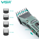 Акумуляторна машинка для стрижки VGR V-696 , 4 насадки, LED дисплей - зображення 5