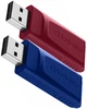 Флеш память USB Verbatim Store 'n' Go Slider 2x32GB USB 2.0 2 шт Red/Blue (49327) - изображение 3