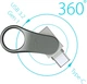 Флеш память USB Silicon Power Mobile С80 32GB USB 3.2 Gen1 + Type-C Silver (SP032GBUC3C80V1S) - изображение 4